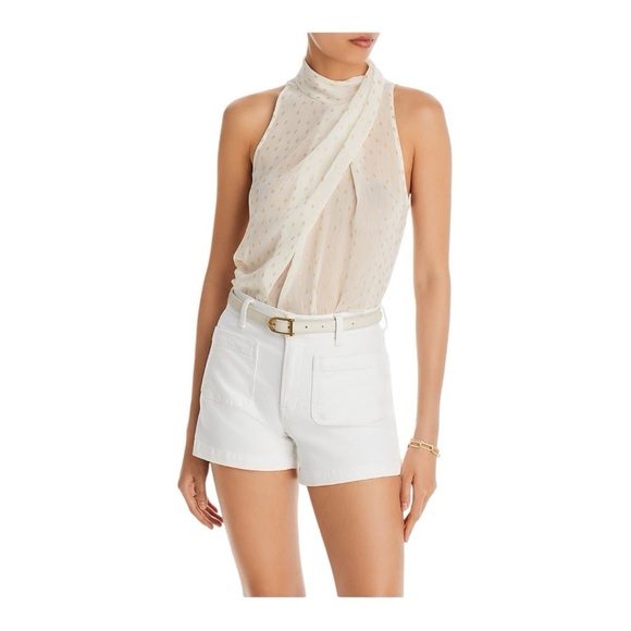 Aqua Tops - AQUA Metallic Dot Sheer Sleeveless Blouse - 100% Exclusive